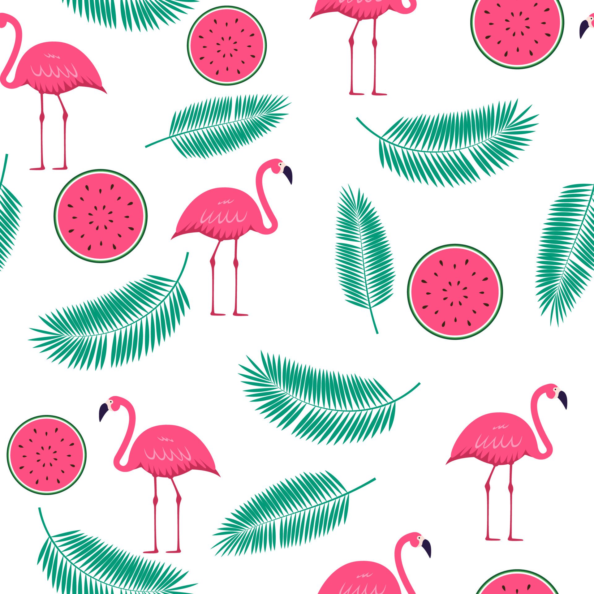 Pink Flamingo Seamless Pattern Background. Vector Illustration Free Vector