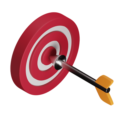 Target, aim, arrow 3D illustration