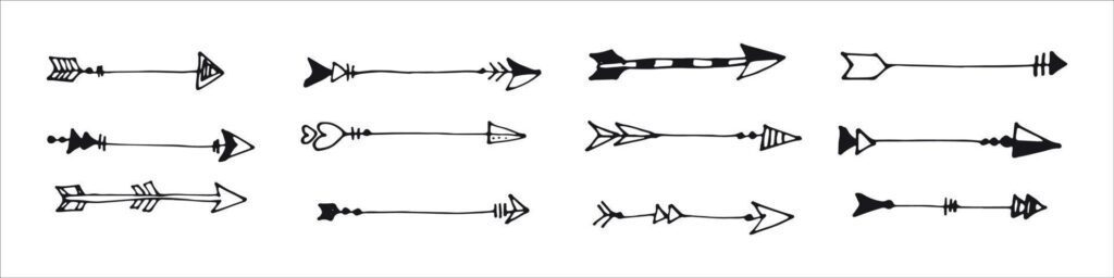 hand drawn arrows vector Stock Free