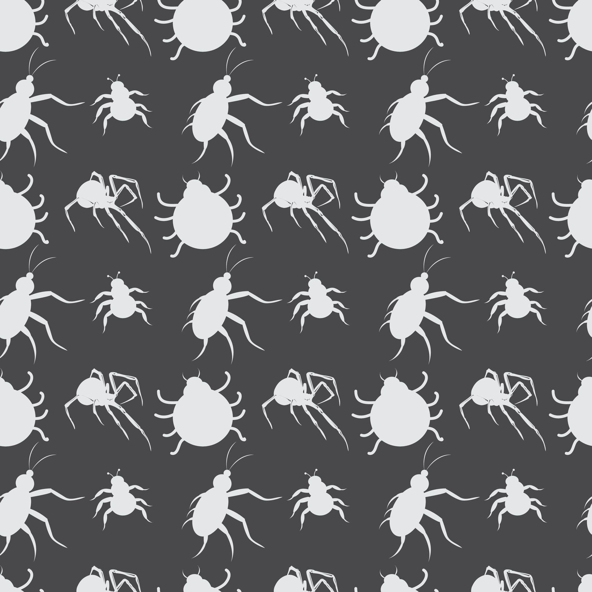 Bugs And Grasshoppers Seamless Pattern Design Free Vector