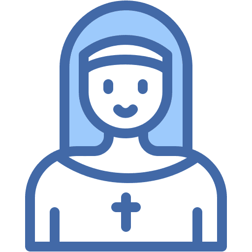 Nun, caucasian, professions icon