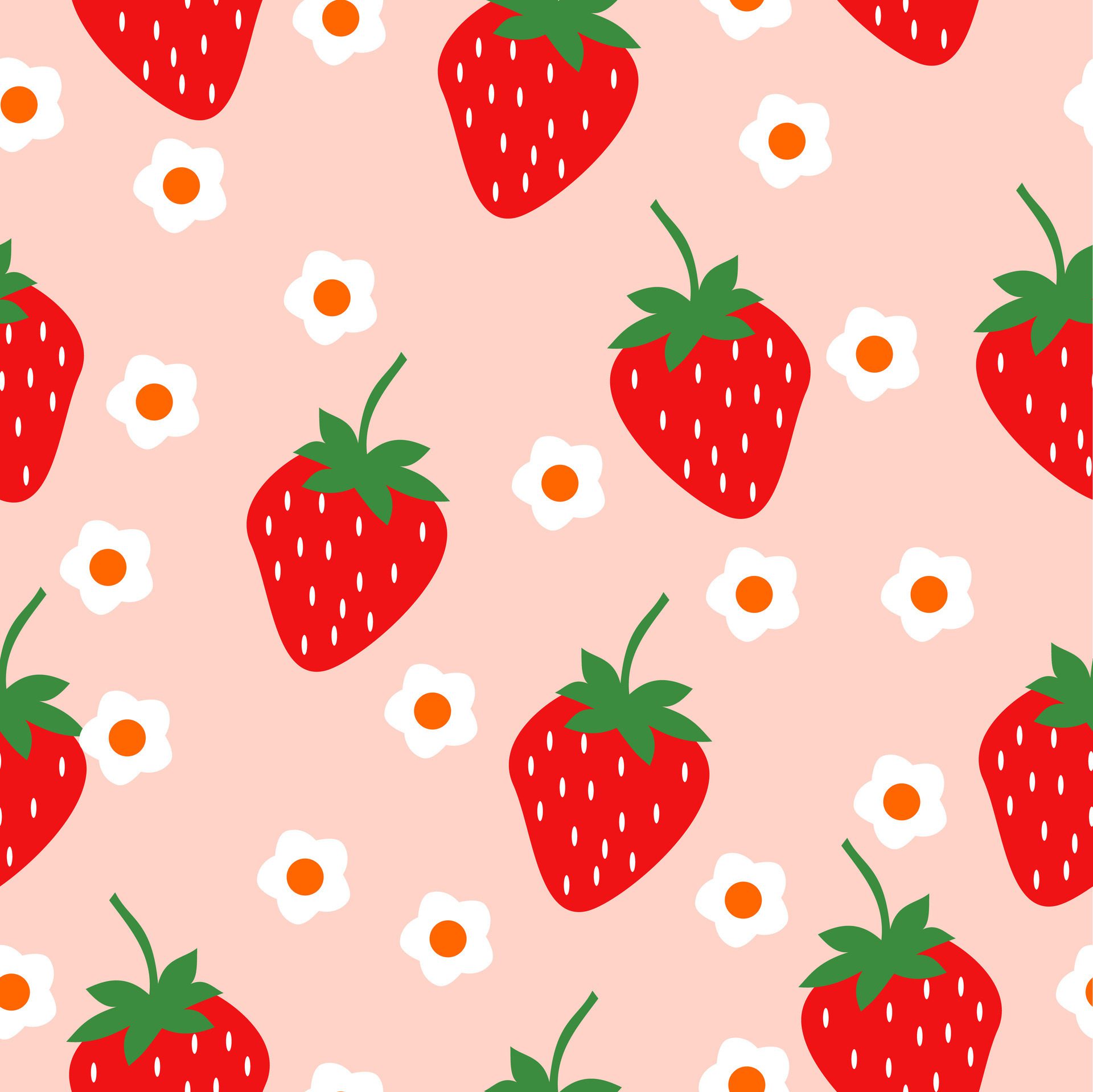 Stawberry Seamless Pattern Free Vector