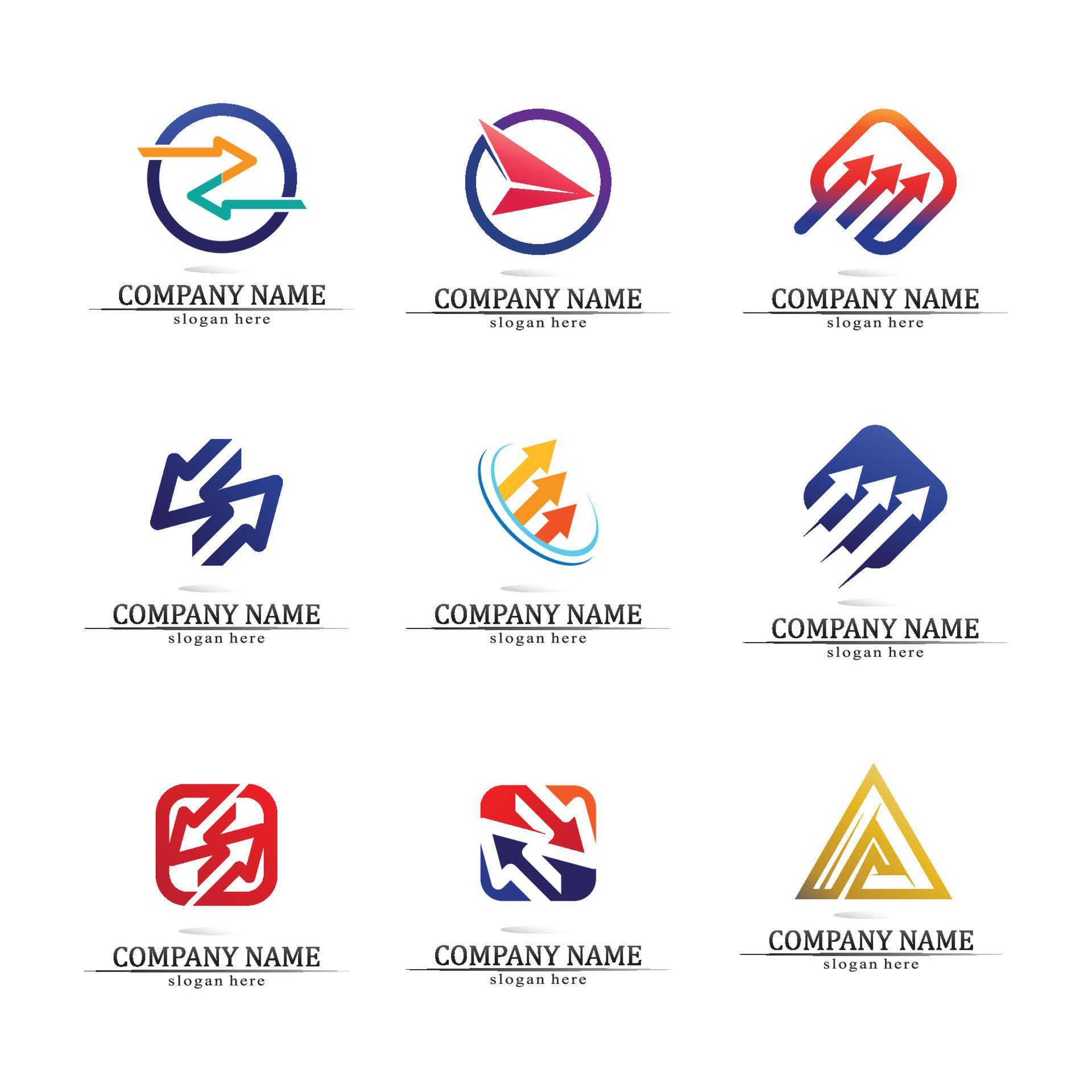 Arrow vector illustration icon set logo design Stock Free