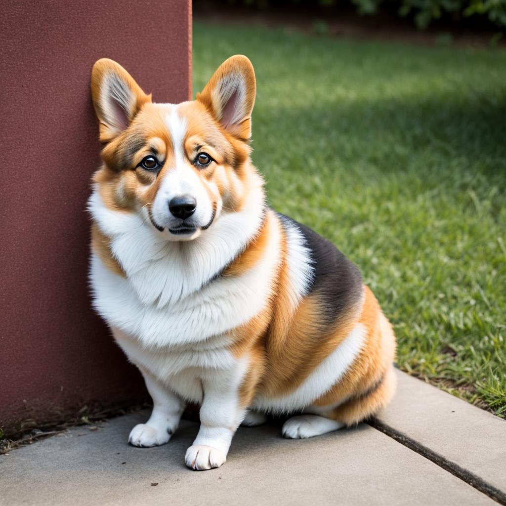 Sad Corgi sitting down by @ai_generated