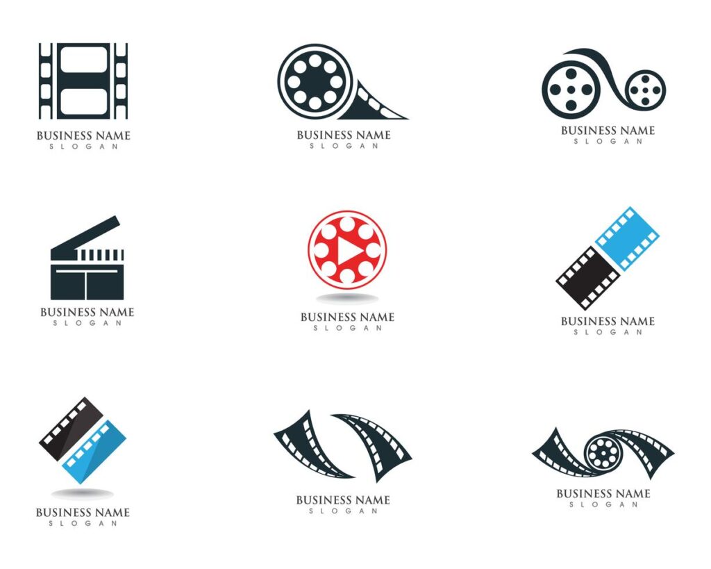 Film logo and symbols vector template Stock Free