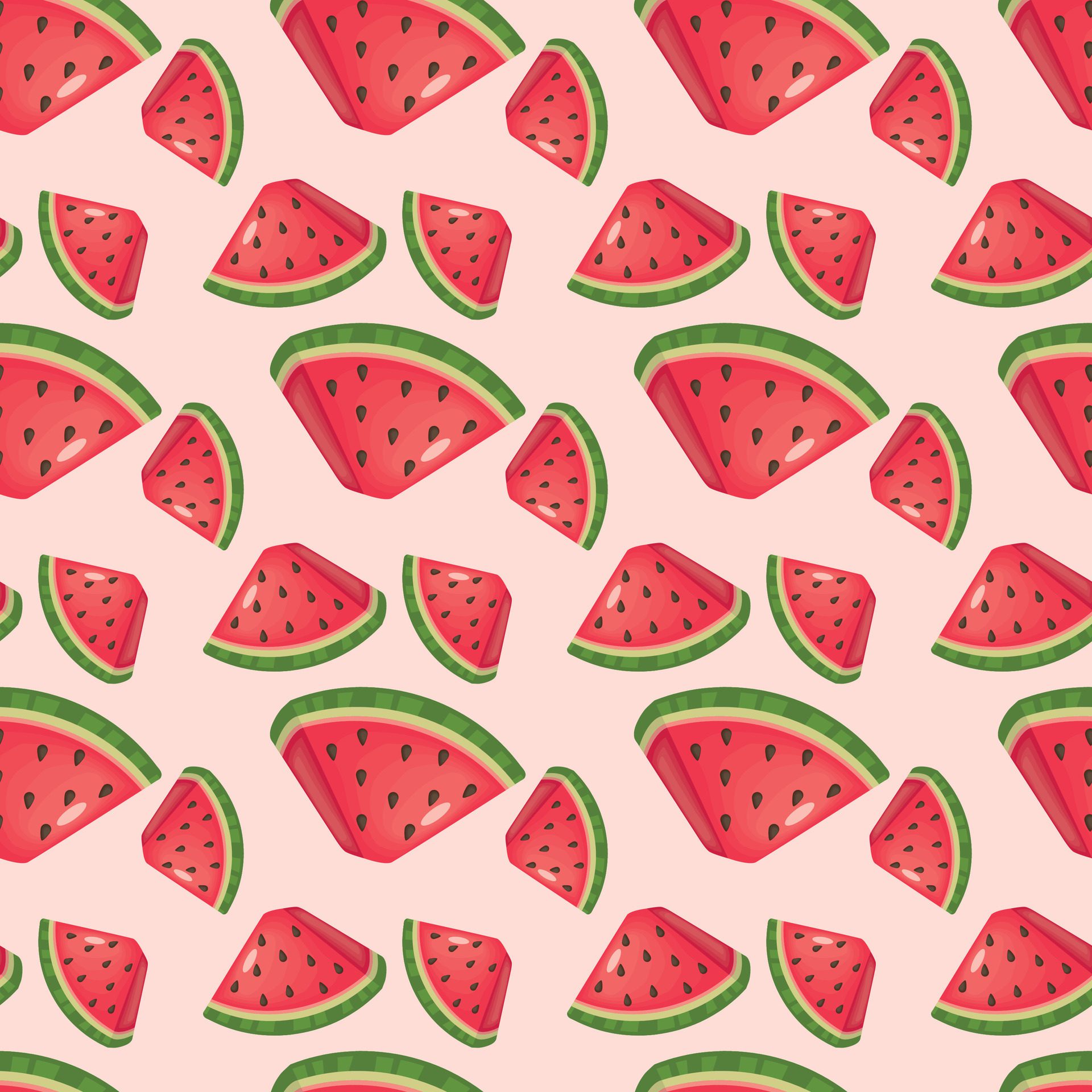 Juicy Watermelon Seamless Pattern Design Free Vector