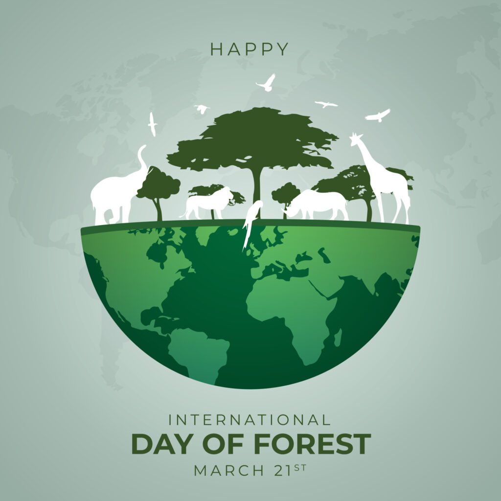 Happy international day of forest illustration background design template Free Vector