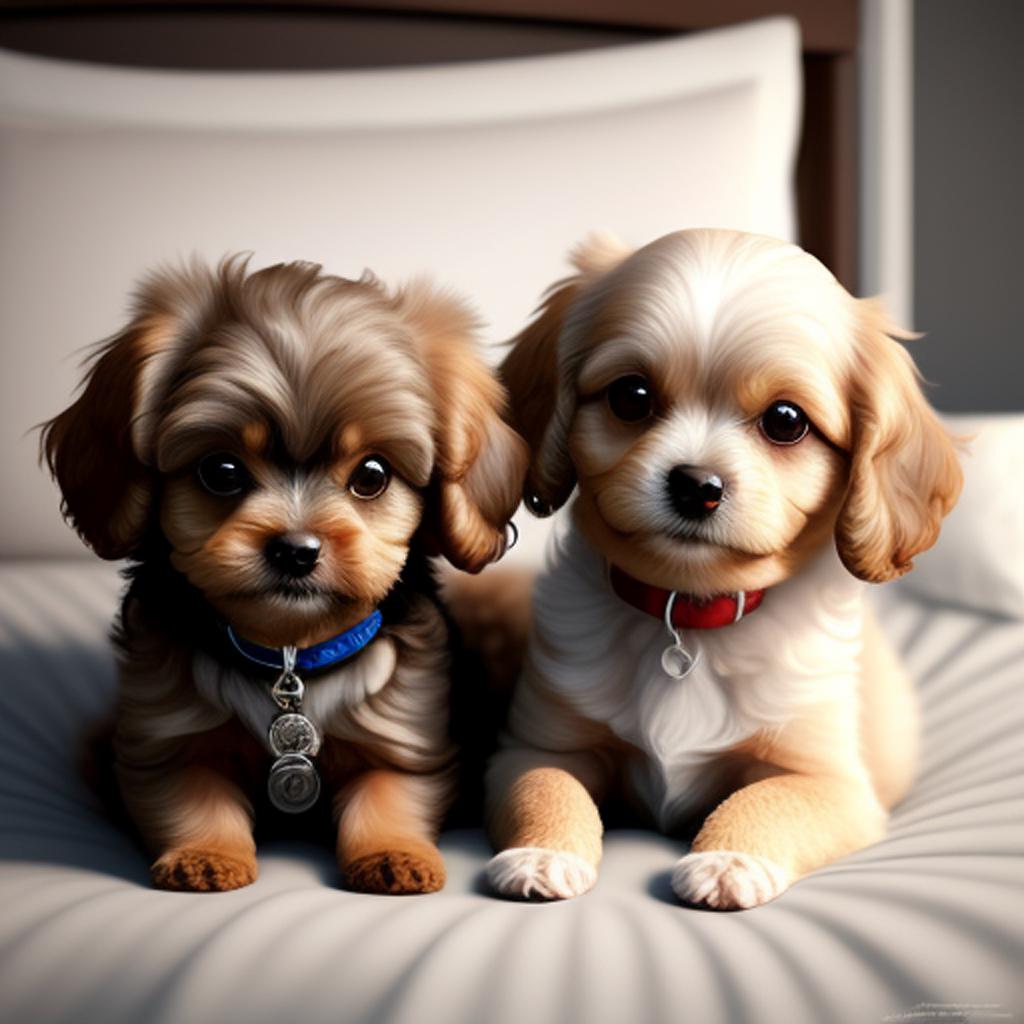 Chihuahua and a Maltipoo by @ai_generated