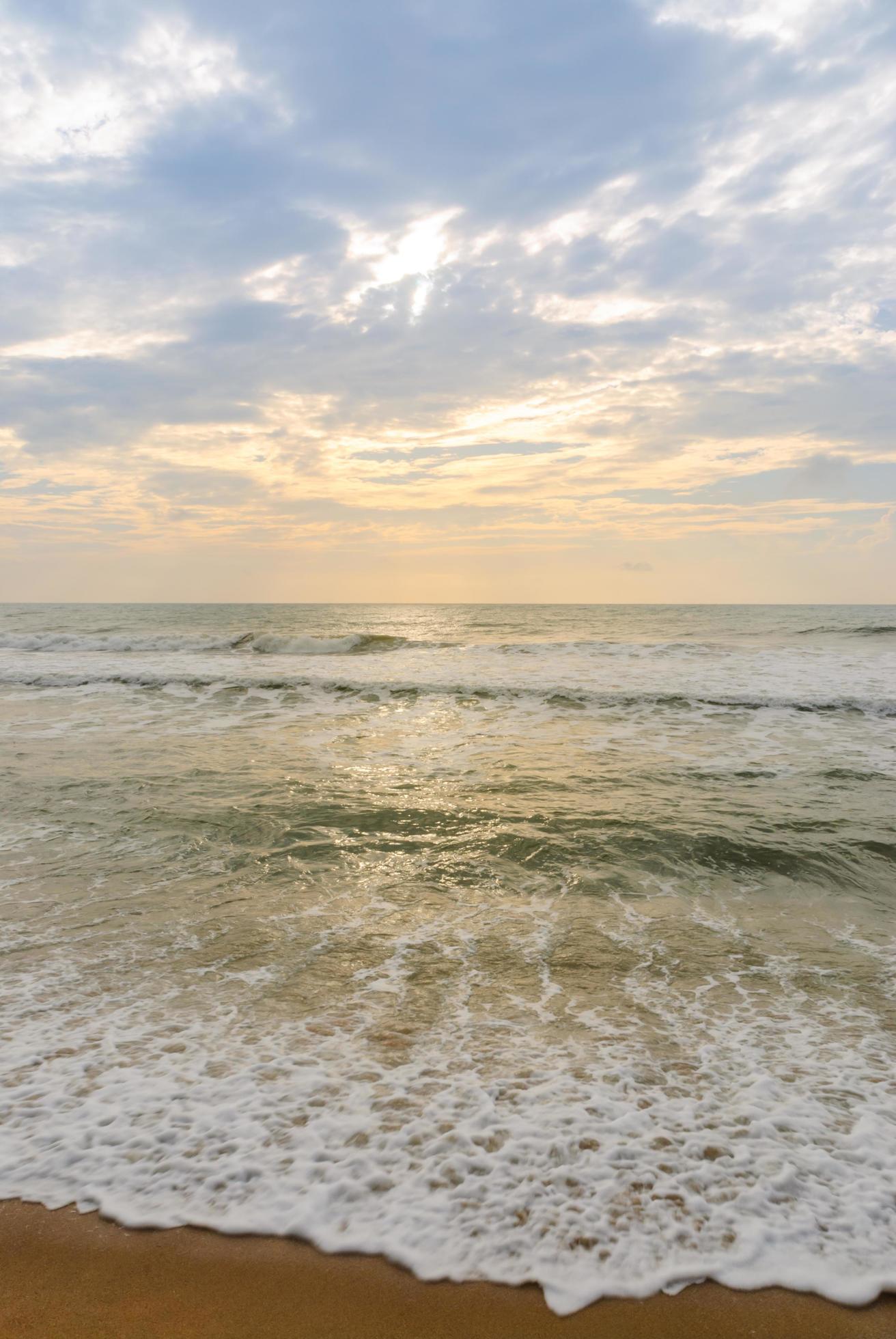 Landscape of tropical beach nature and clouds on horizon in Thailand. Summer relax outdoor concept. Stock Free