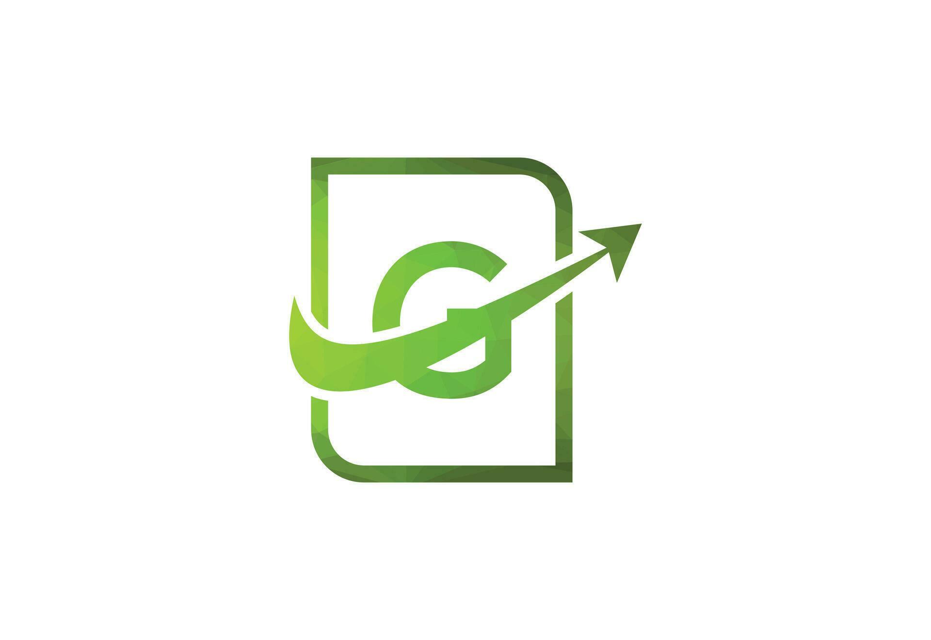 Business letter G with arrow chart logo vector icon illustration Stock Free