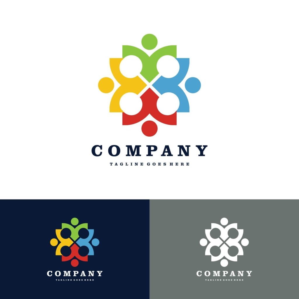 Connect, Family, Community Groups people logo. Vector Logo Design Stock Free