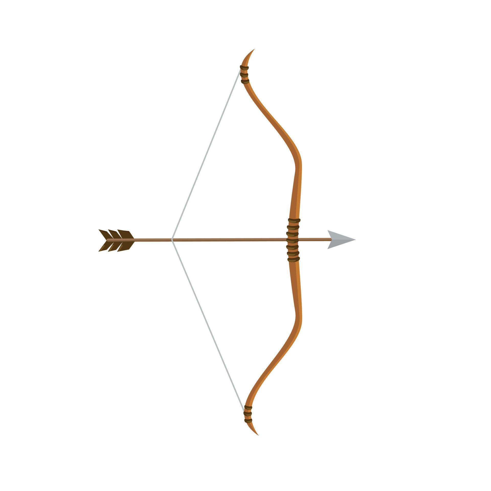 Archer bow isolated. Bow and arrow in flat style. Stock Free