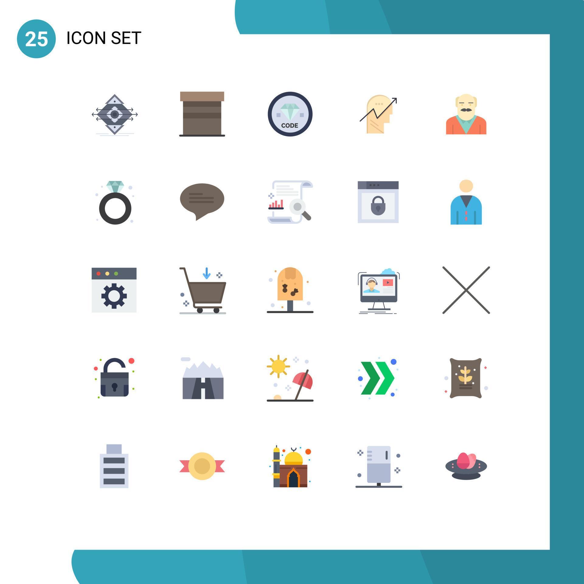 Set of 25 Modern UI Icons Symbols Signs for knowledge chart house arrow development Editable Vector Design Elements Stock Free