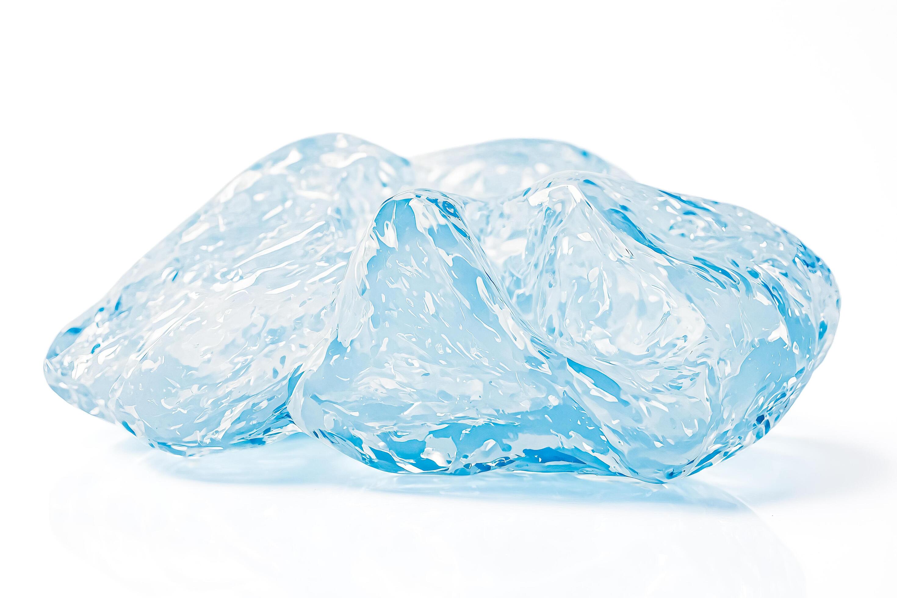 Close-Up of Blue Ice Cubes on White Background Stock Free