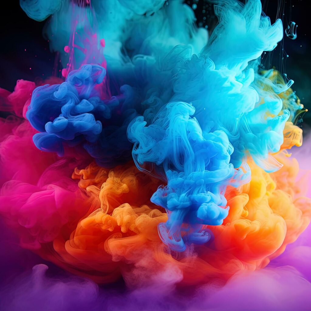 Abstract background of rainbow coloured smoke Stock Free