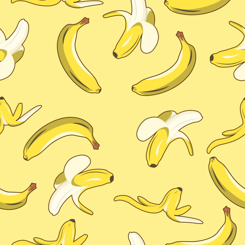 Banana Fruit Seamless Pattern Free Vector