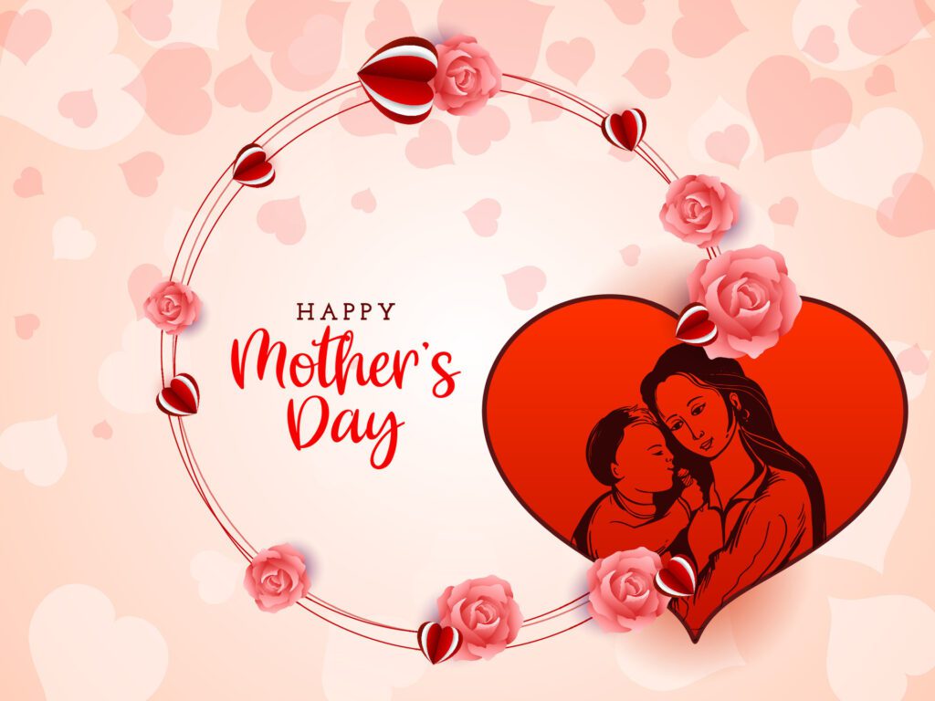 Lovely Happy Mother’s day celebration greeting background Free Vector