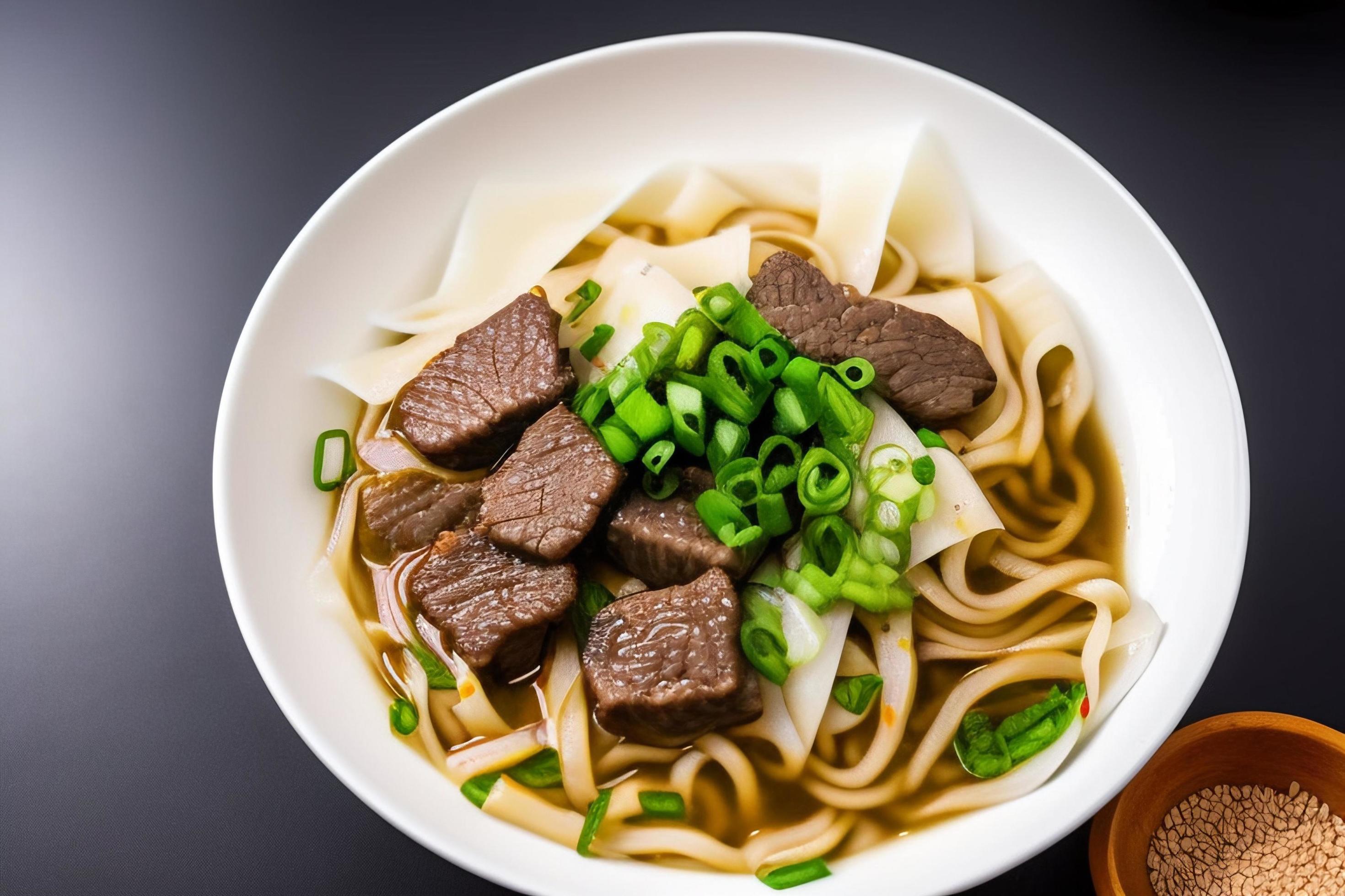 Delicious noodles. Fast food meal with appetizing pasta and chopsticks. Stock Free