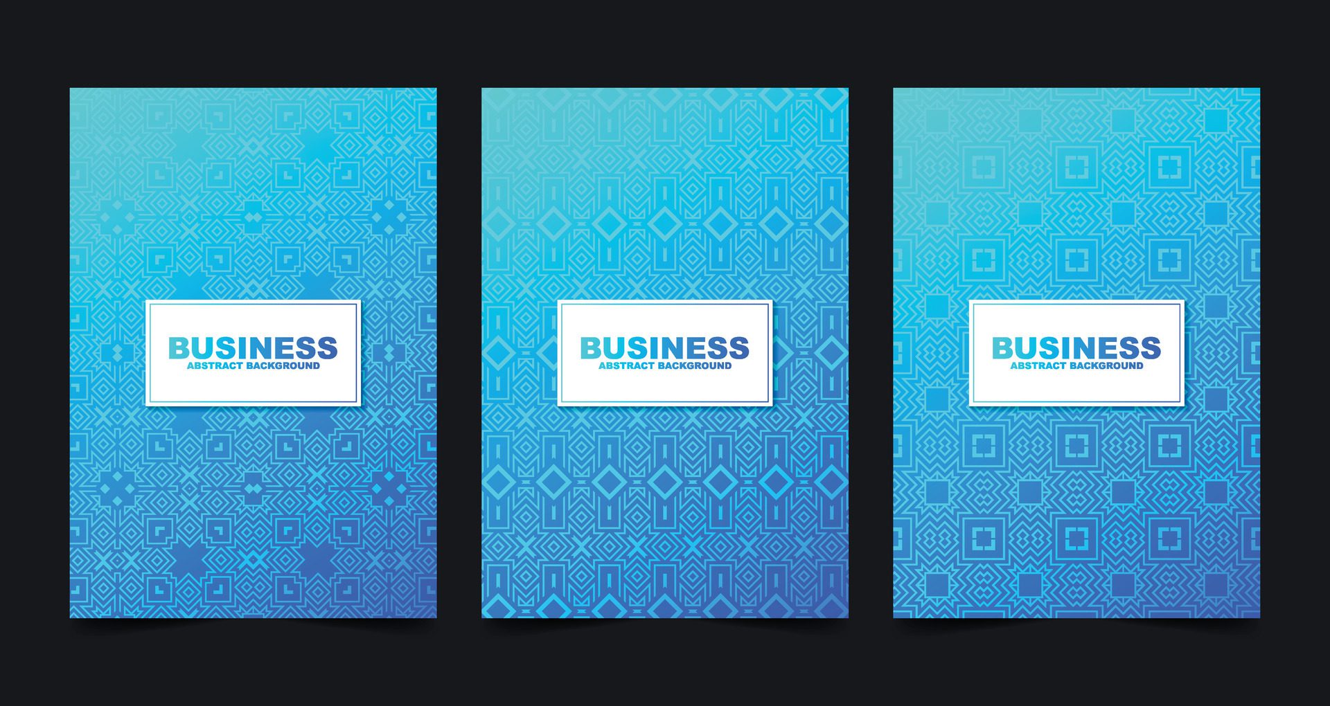 blue geometric pattern cover set Free Vector