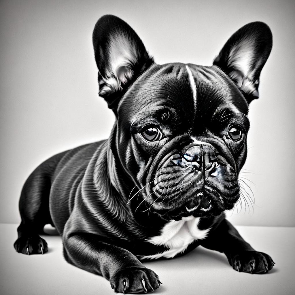 Black French bulldog Graphite by @ai_generated