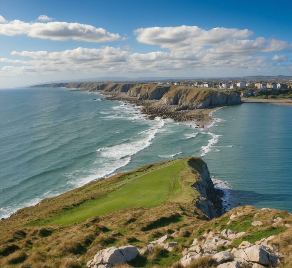 Aerial view of the cliffs and coastline in Cornwall England UK Europe Free Photo