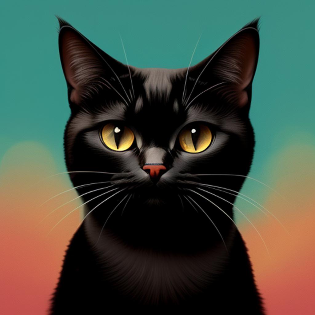 Gato negro cute png by @ai_generated