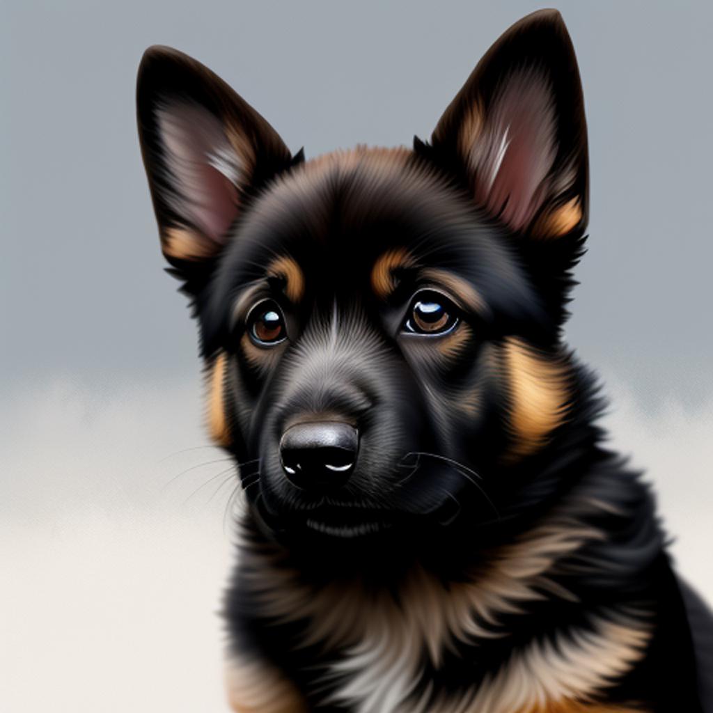 German shepherd puppy by by @ai_generated