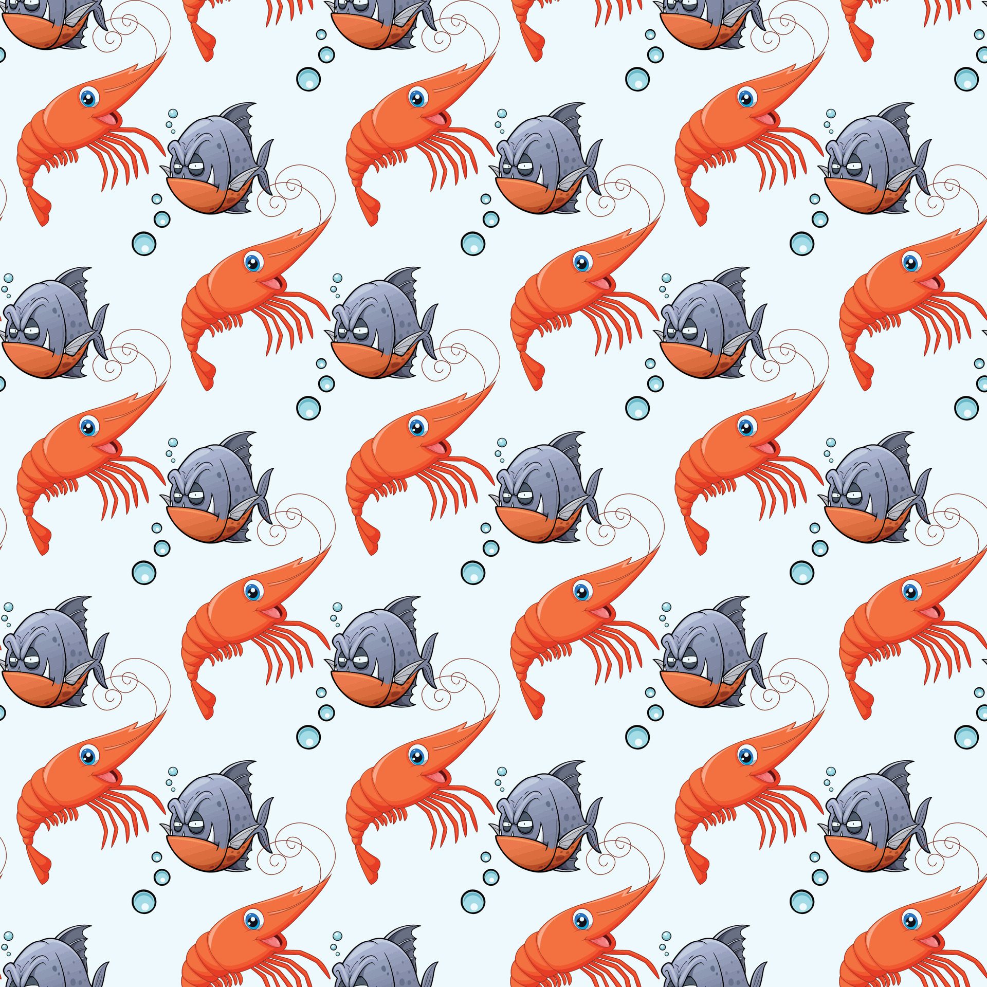 Funny Fish Seamless Pattern Design Free Vector