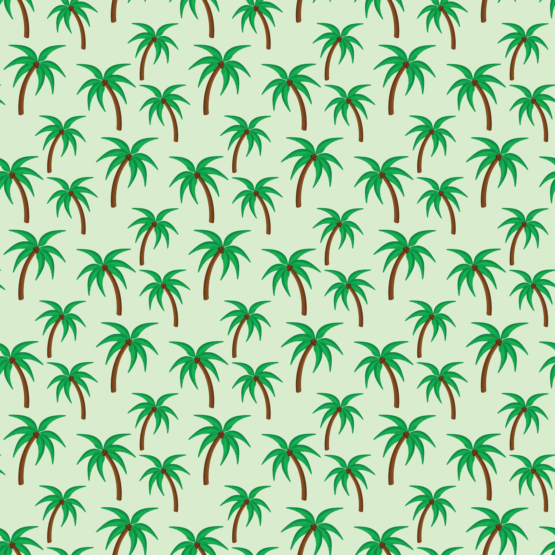 Tropical coconut trees seamless beach pattern Free Vector