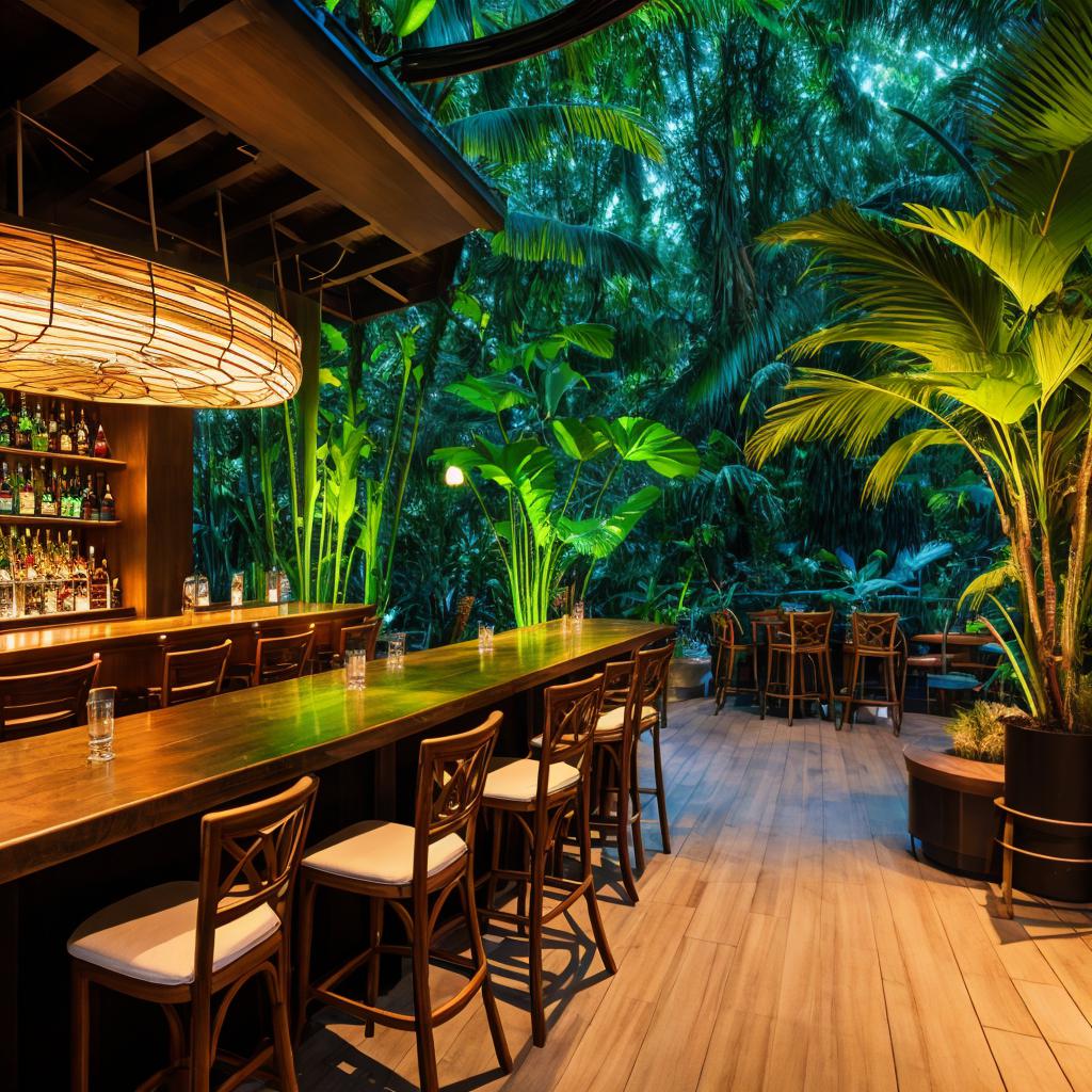 Rainforest lounge bar area by @ai_generated