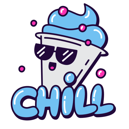 Chill, ice, cream sticker