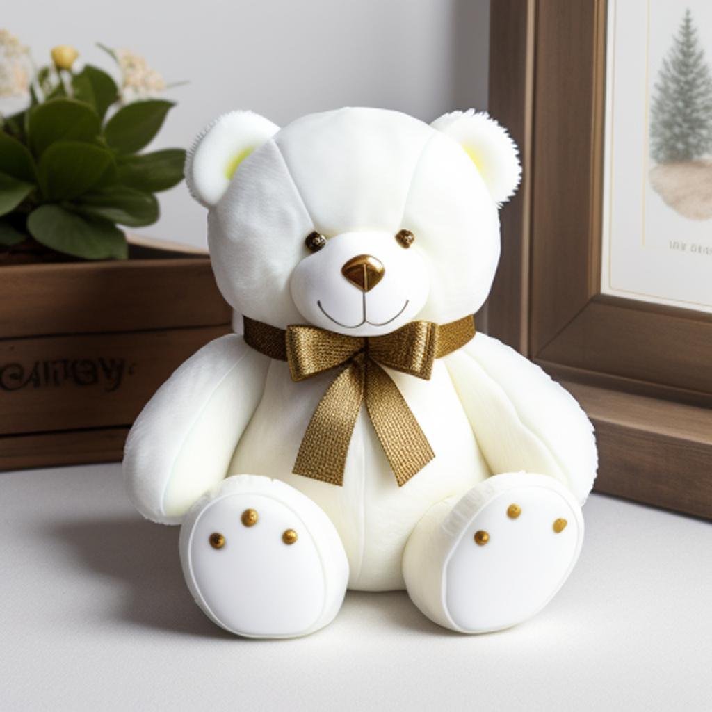 White teddy bear candle by @ai_generated