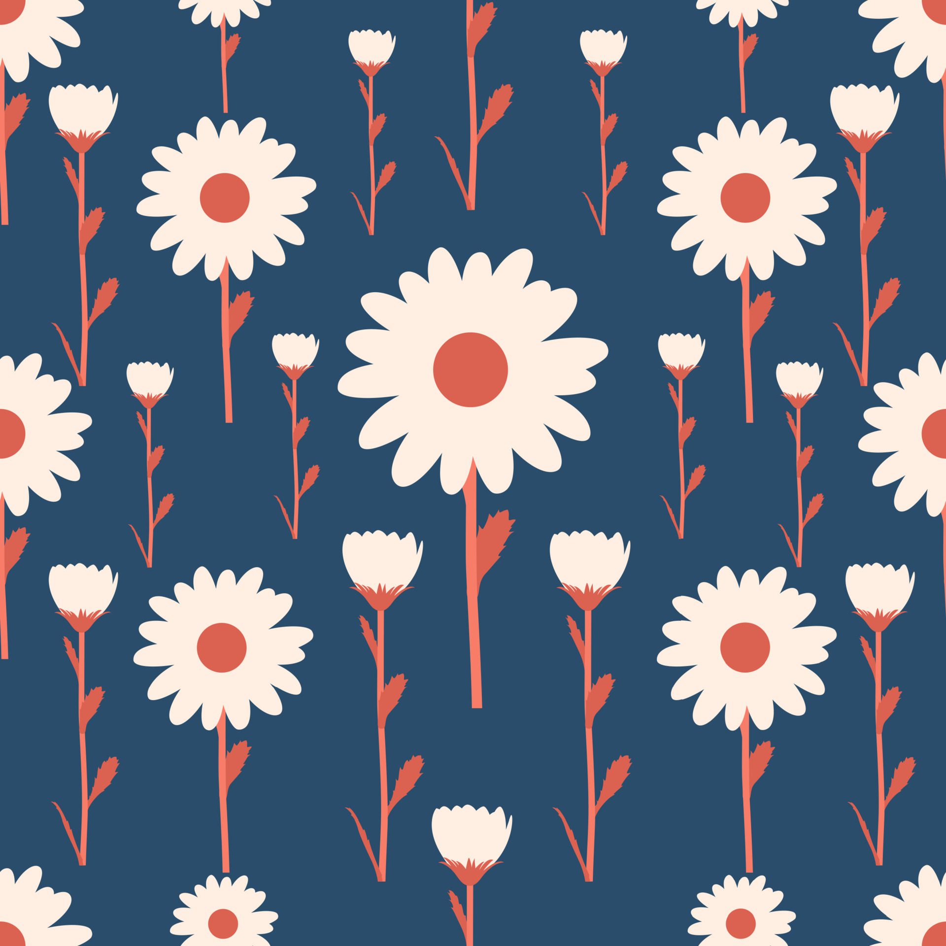 Beautiful Flower seamless pattern background Free Vector