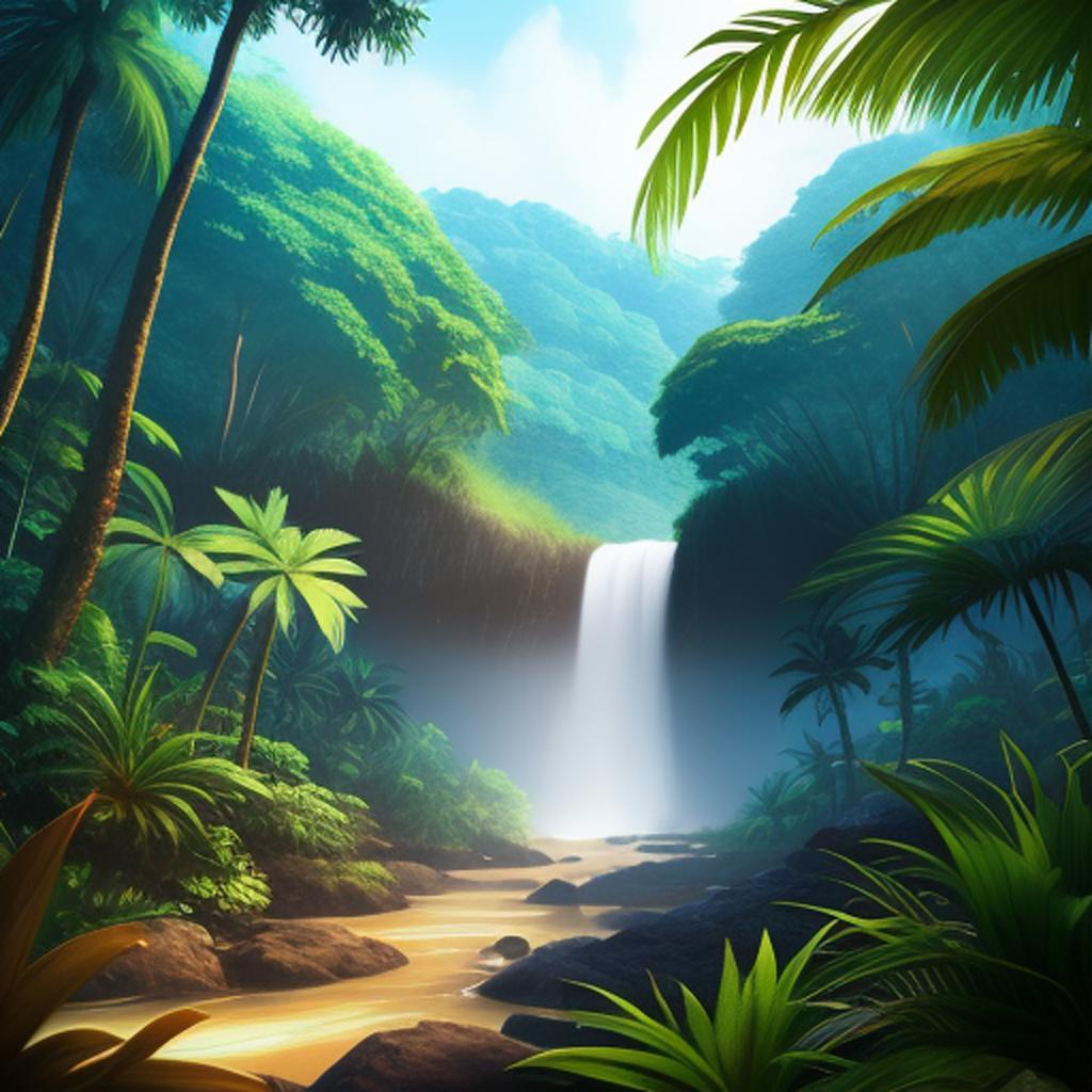 Add a rainforest background by @ai_generated