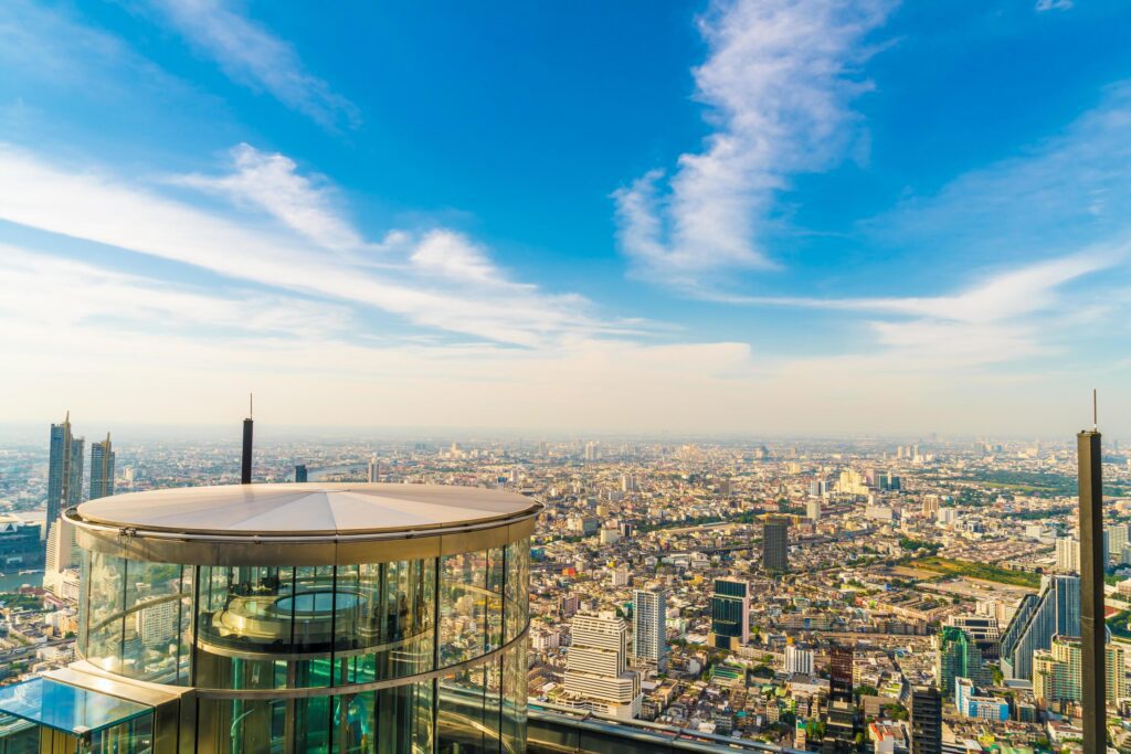 Beautiful cityscape with architecture and building in Bangkok Thailand Stock Free