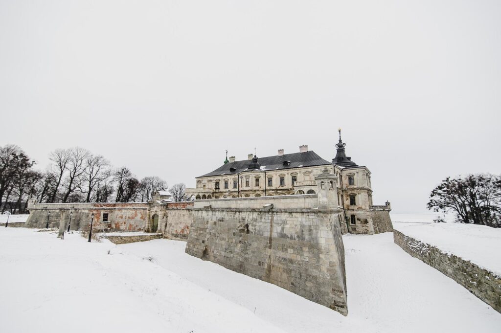 Beautiful Medieval Pidhirtsi Castle. Pidhirtsi village, Lviv Oblast, Ukraine, February 20, 2019 Stock Free