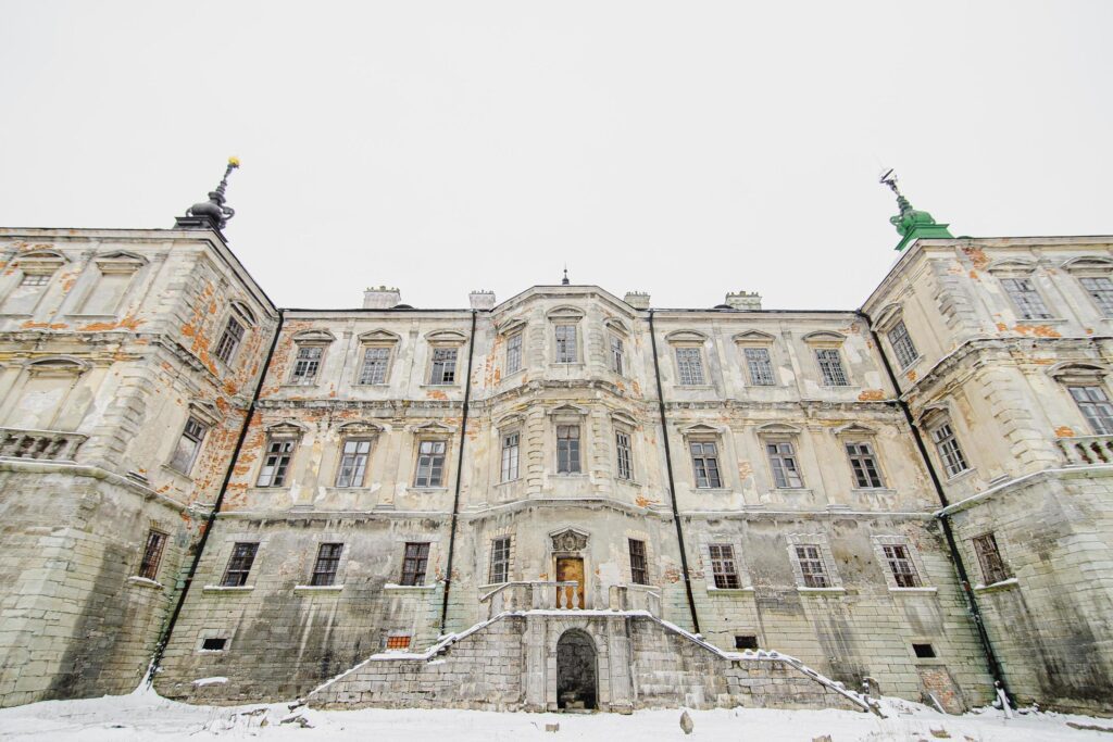 Beautiful Medieval Pidhirtsi Castle. Pidhirtsi village, Lviv Oblast, Ukraine, February 20, 2019 Stock Free