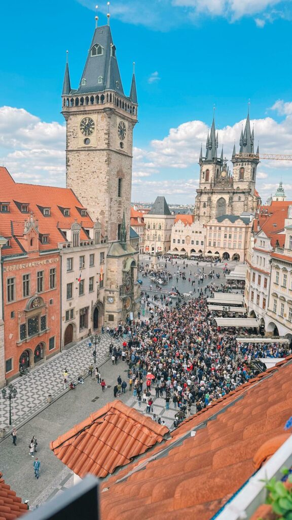 beautiful view of the city Prague Stock Free