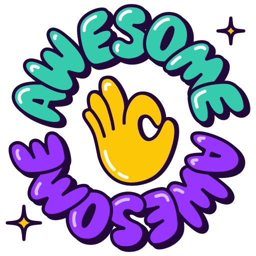 Awesome, hand, ok sticker