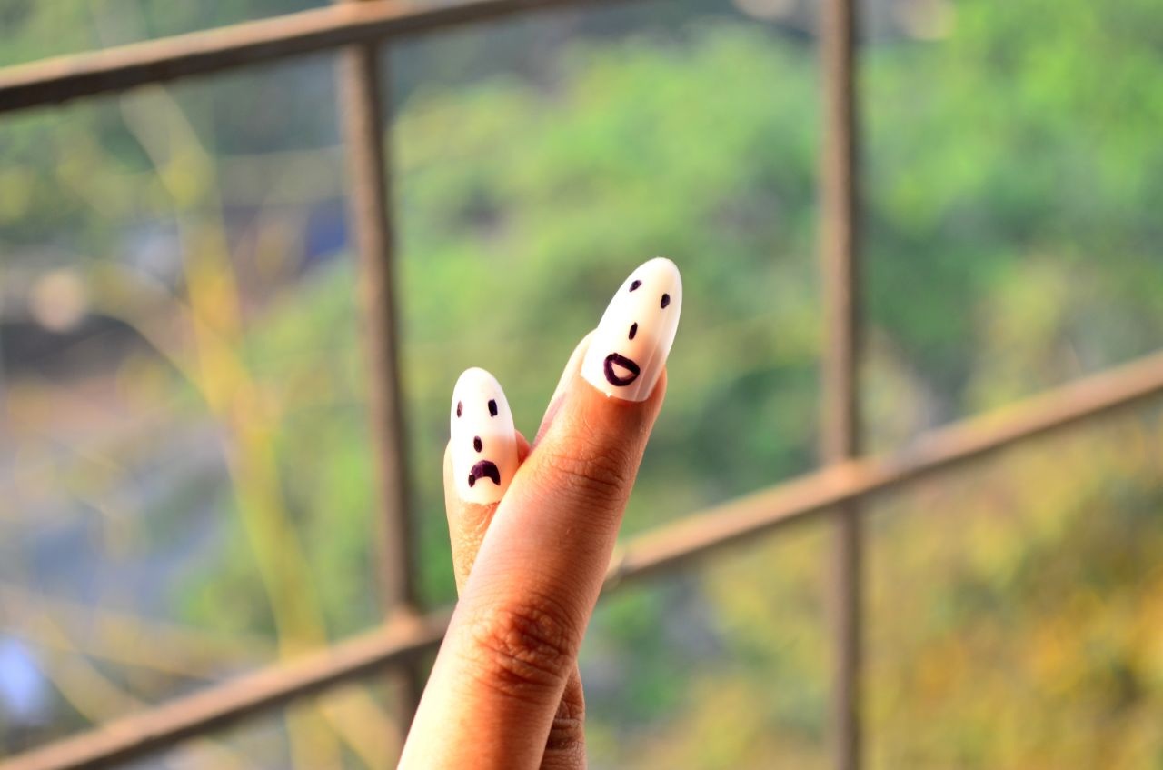 Sad Happy Nail Art Stock Free