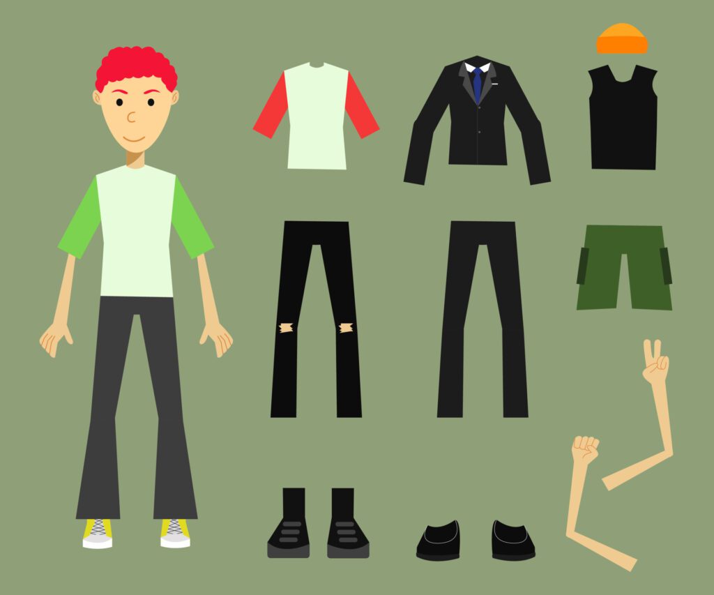 boy character for motion graphic illustration flat design Free Vector