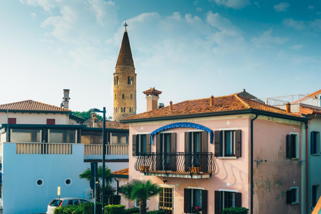 Belltower Duomo Santo Stefano in Caorle Italy Stock Free