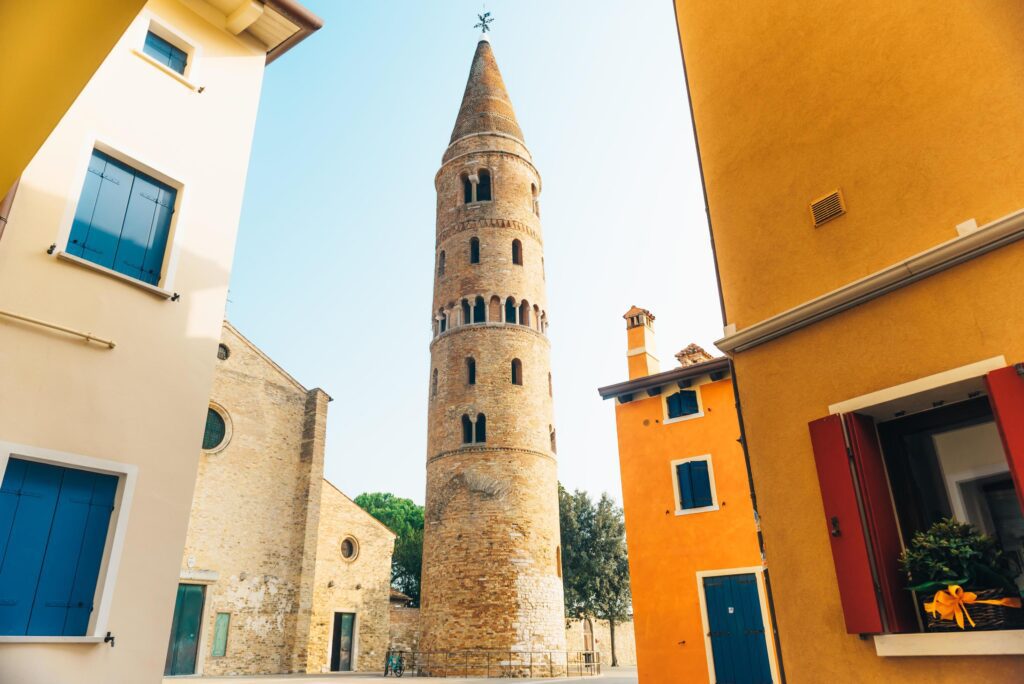 Belltower Duomo Santo Stefano in Caorle Italy Stock Free