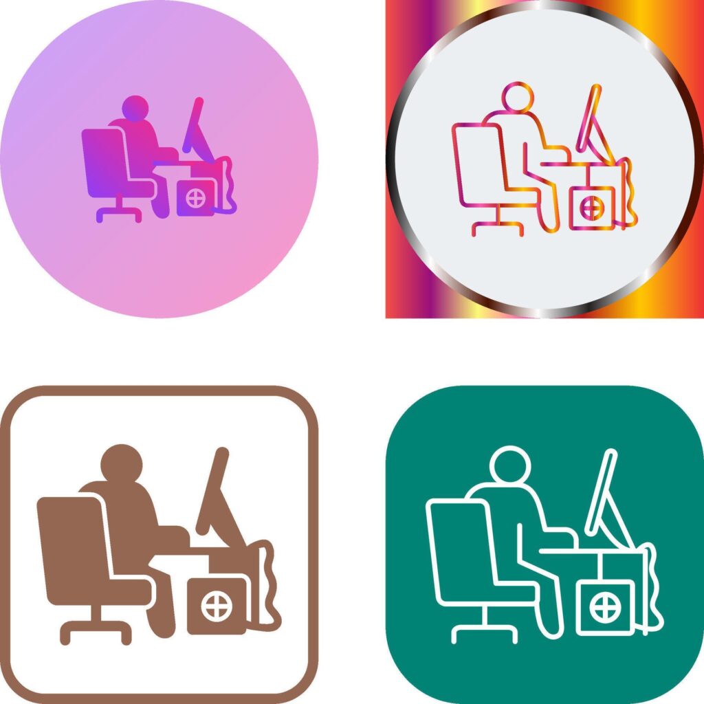 Computer Worker Icon Design Stock Free