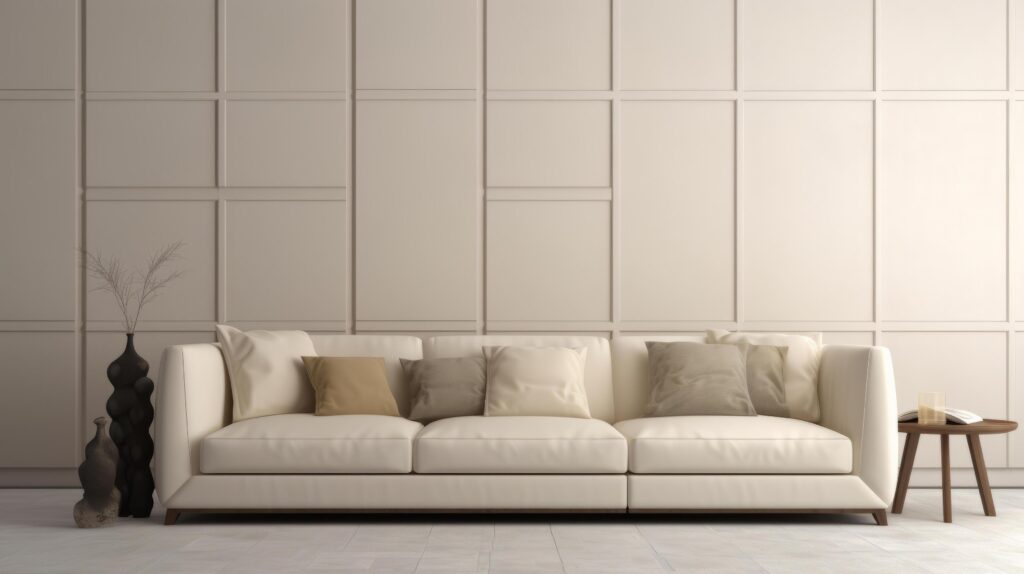 Beige minimal sofa background. Illustration Stock Free