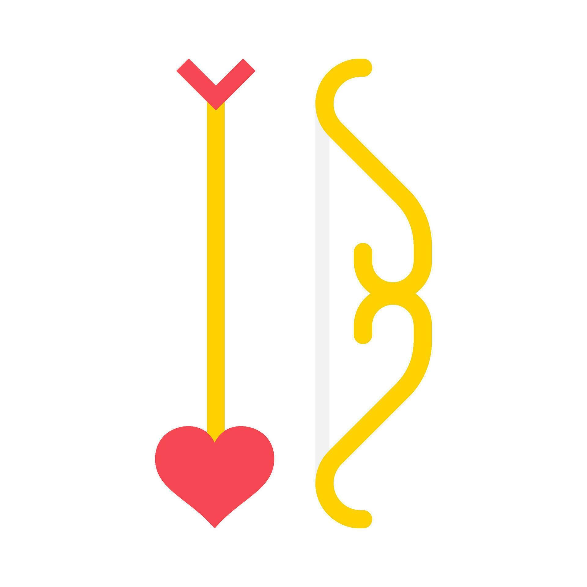 Arrows of love and affection flat illustration Stock Free