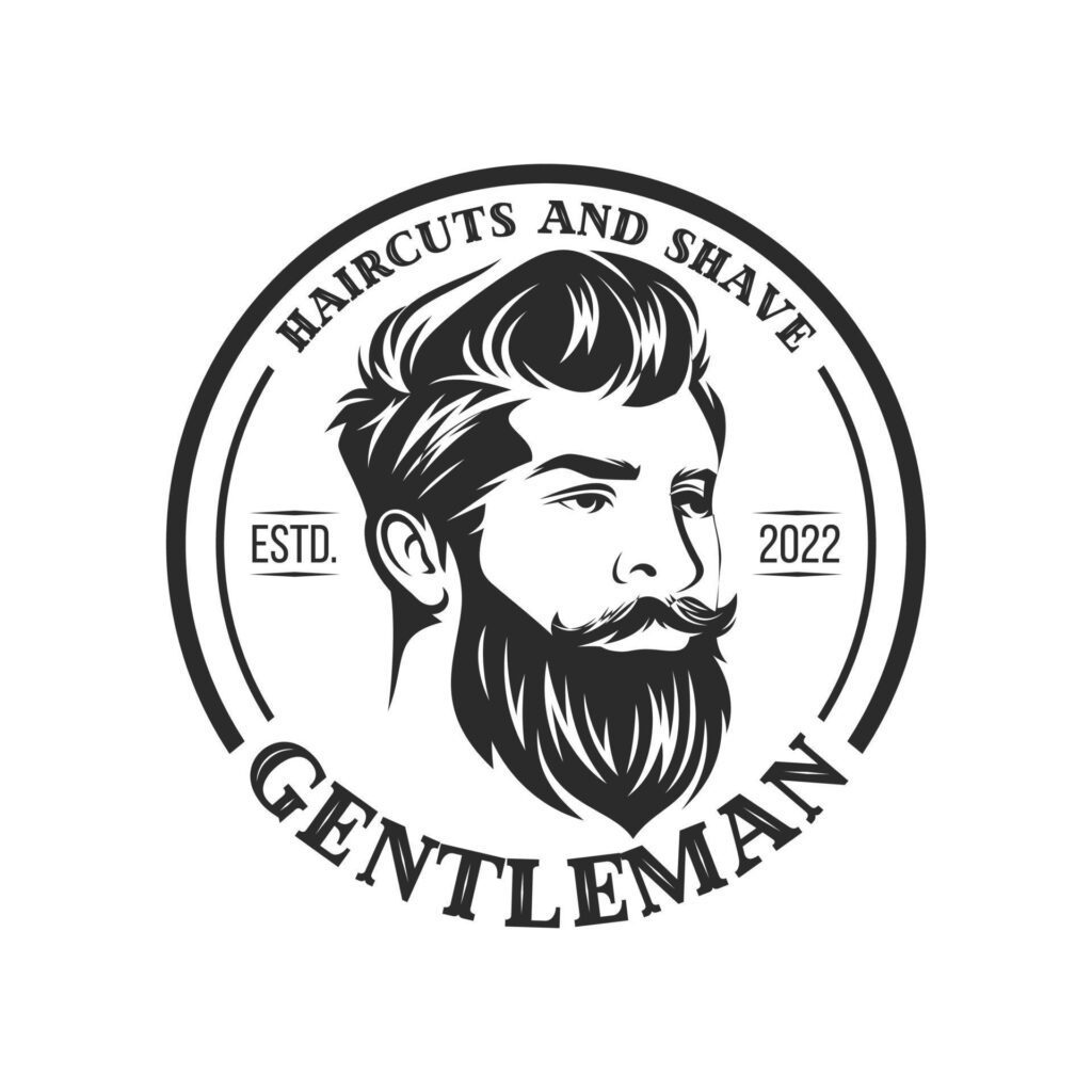 Beard Logo Vector Illustration, Barbershop Logo template, Haircut men vector Stock Free