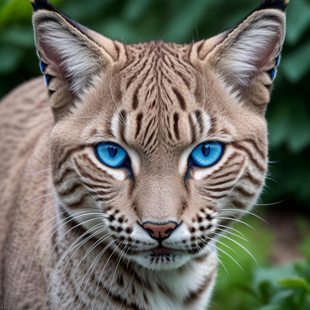 Bobcat with blue eyes by @ai_generated