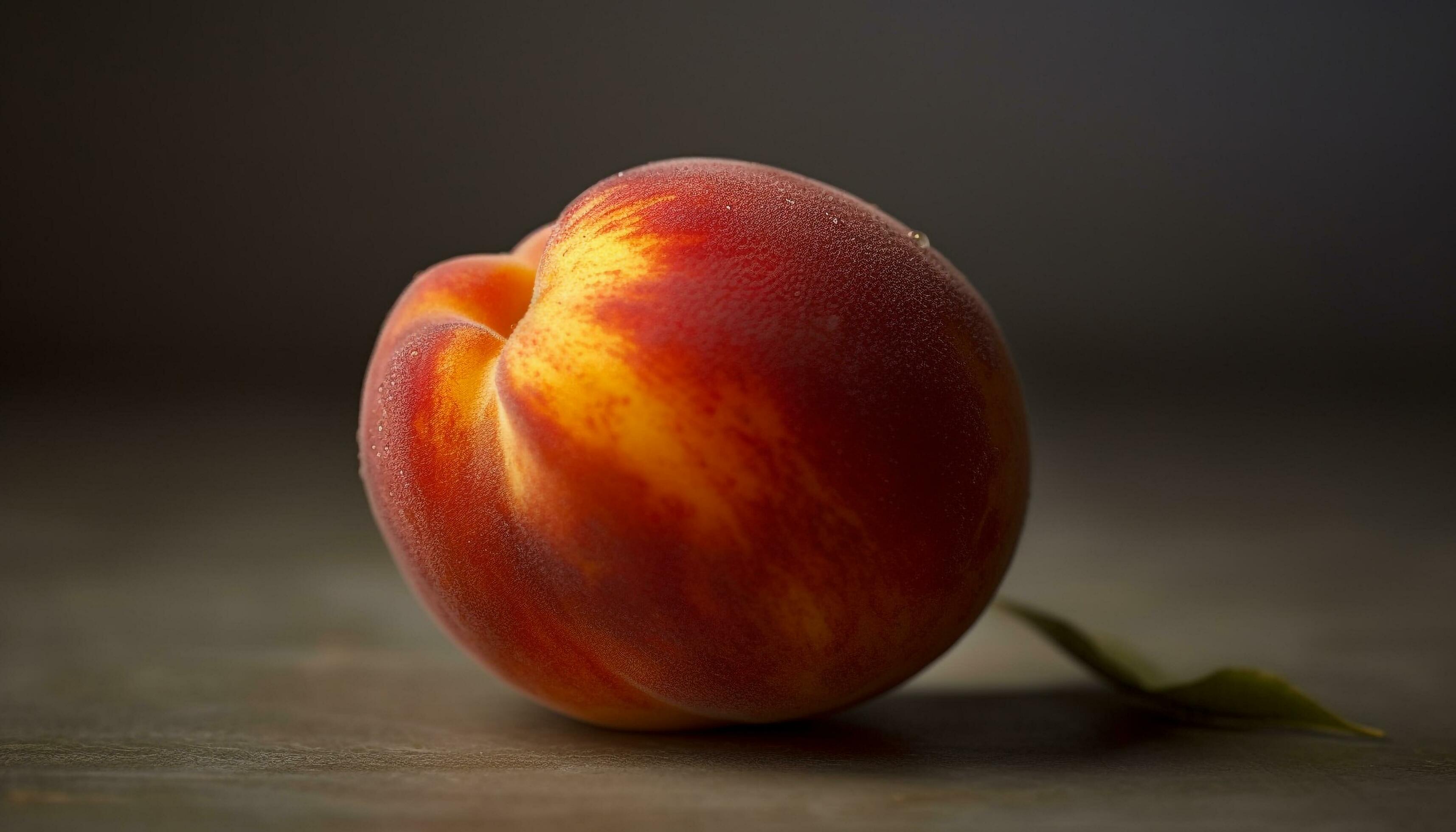 Juicy ripe peach, a healthy snack for a vibrant lifestyle generated by AI Stock Free