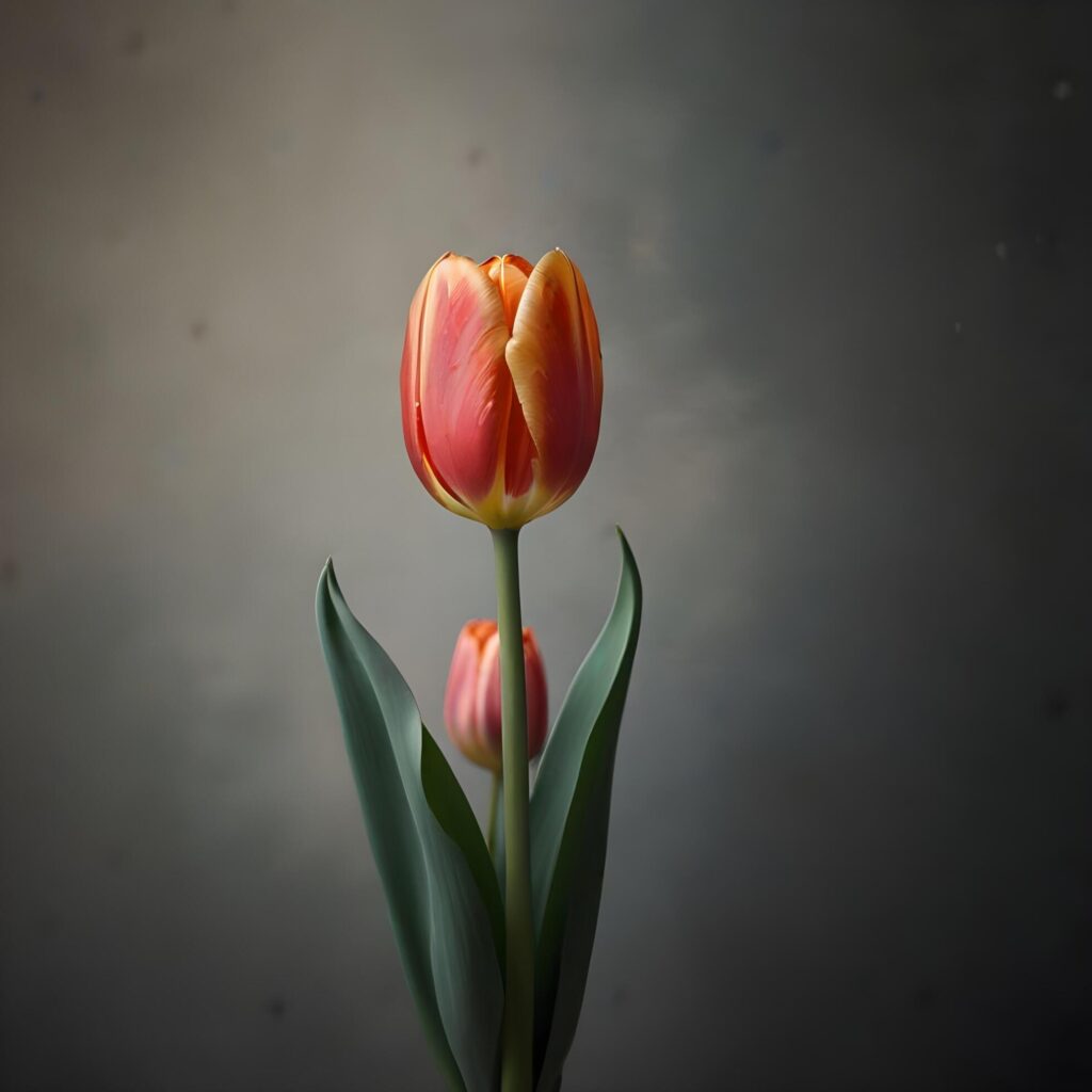 Beautiful tulip flower on a dark background tulips flower Stock Free